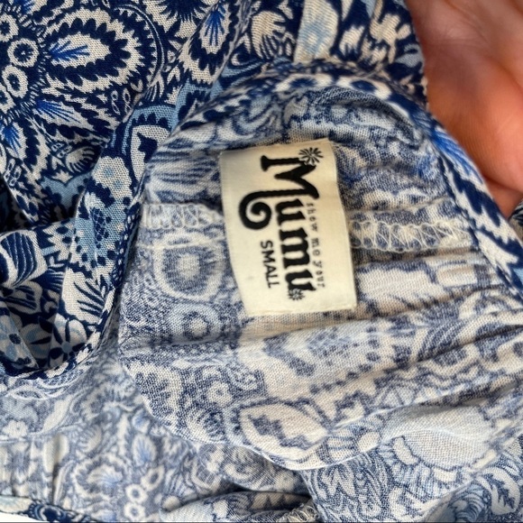 Show Me Your Mumu Floral Maxi Dress Blue Size Small - Picture 8 of 9